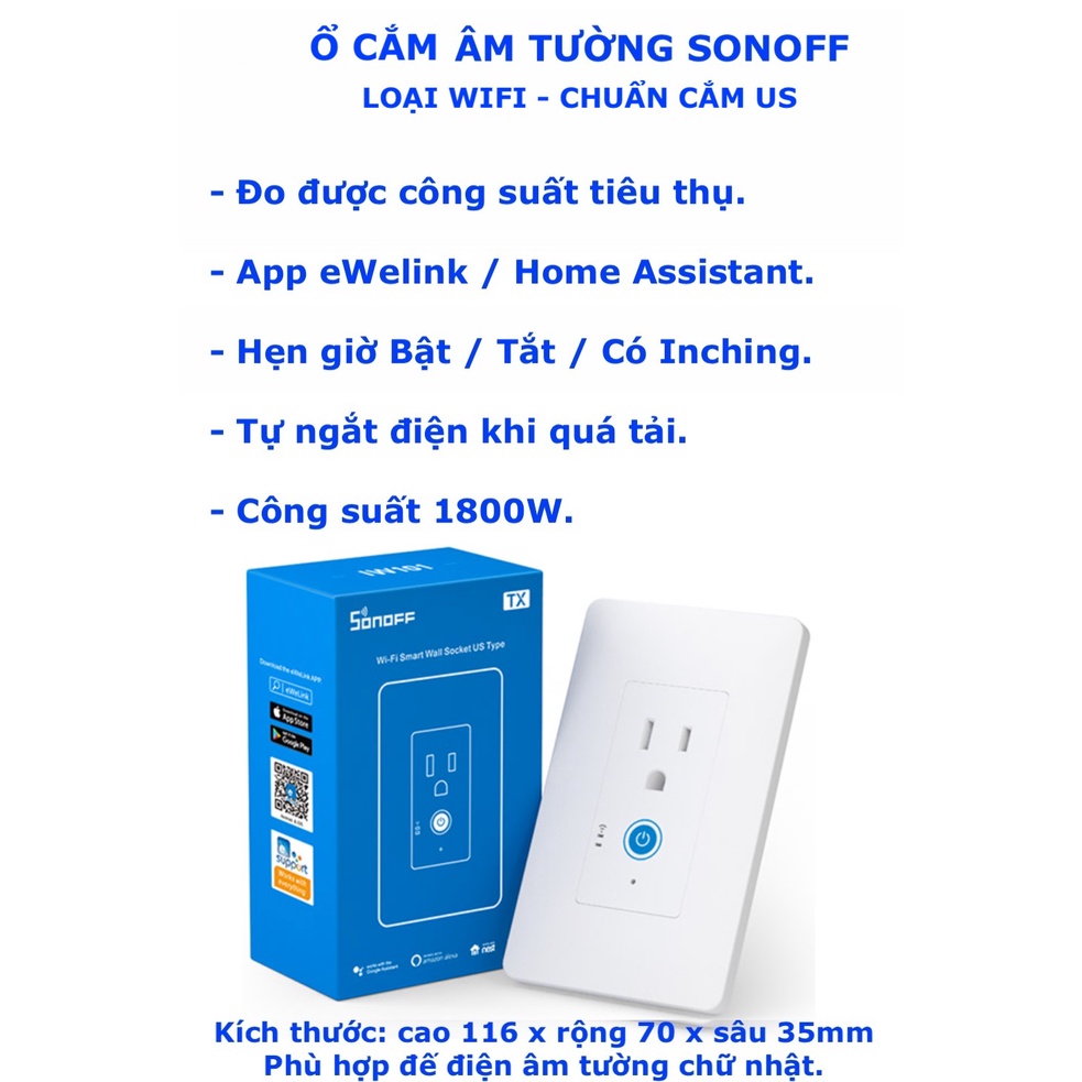 Công tắc thông minh Wifi eWelink, nút cảm ứng, kính cường lực.