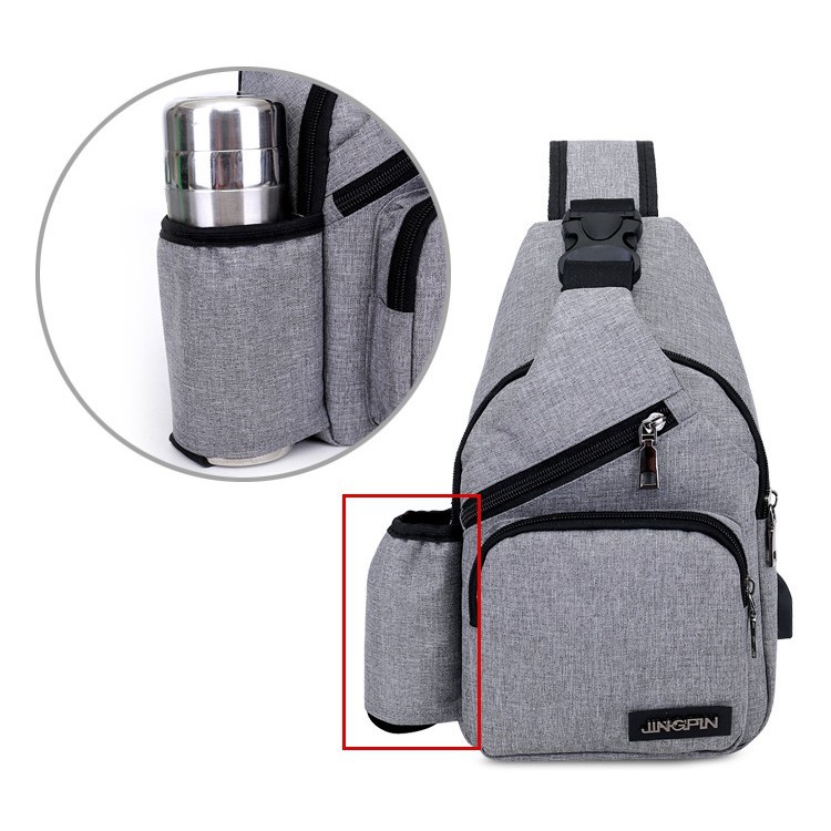 Túi đeo chéo nam nữ tích hợp cổng kết nối USB, vải canvas kiểu dáng mới 2020 TDC555 | BigBuy360 - bigbuy360.vn