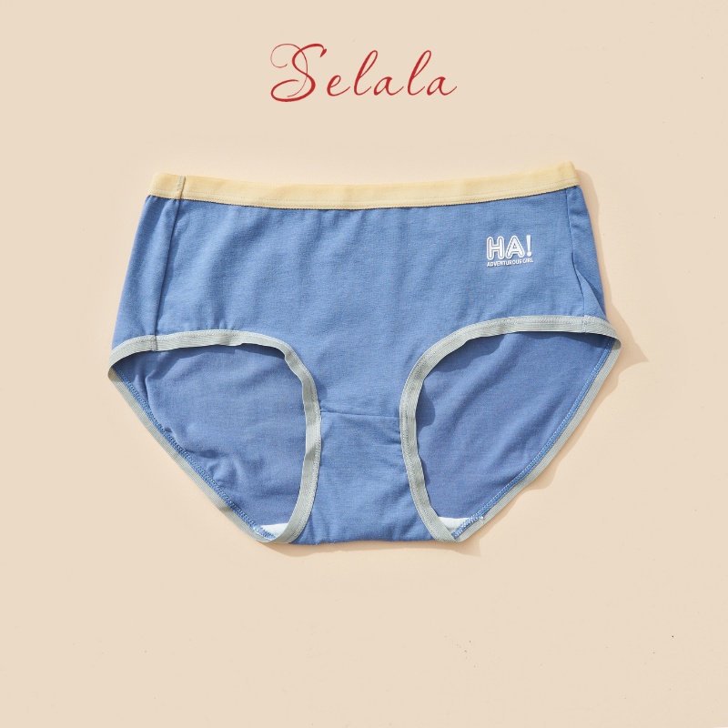Quần Lót Nữ Selala Cotton Co Giãn Thông Thoáng Kháng Khuẩn Phối Viền QC35