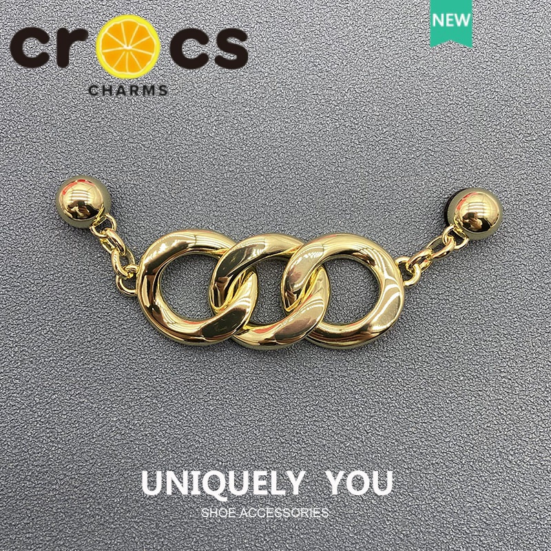 Dây Xích Kim Loại Đính Hạt Ngọc Trai Trang Trí Trên Cùng crocs jibbitz