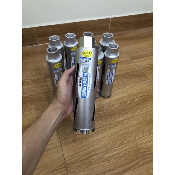 Mũi Khoan Rút Lõi Khô Phi 56, 63 dài 250mm  chuyên dùng cho thợ điều hòa, mũi rút lõi
