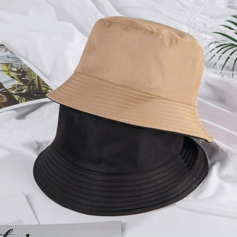 Mũ Bucket Kaki Màu Trơn