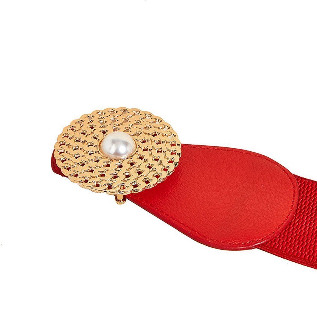 TWINKLE Thắt Lưng Da PU Bản Rộng Co Giãn Phong Cách Vintage Hàn Quốc Cho Nữ