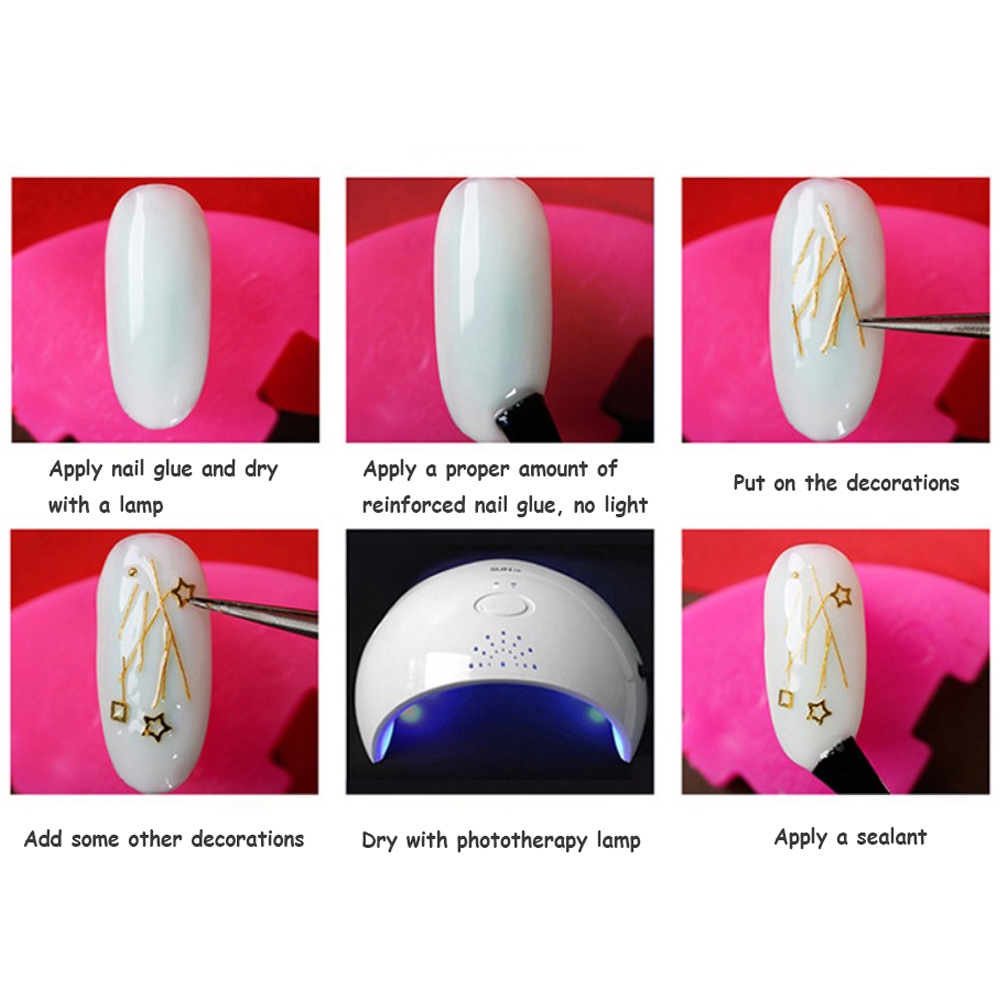 Sợi kim tuyến lấp lánh trang trí móng tay