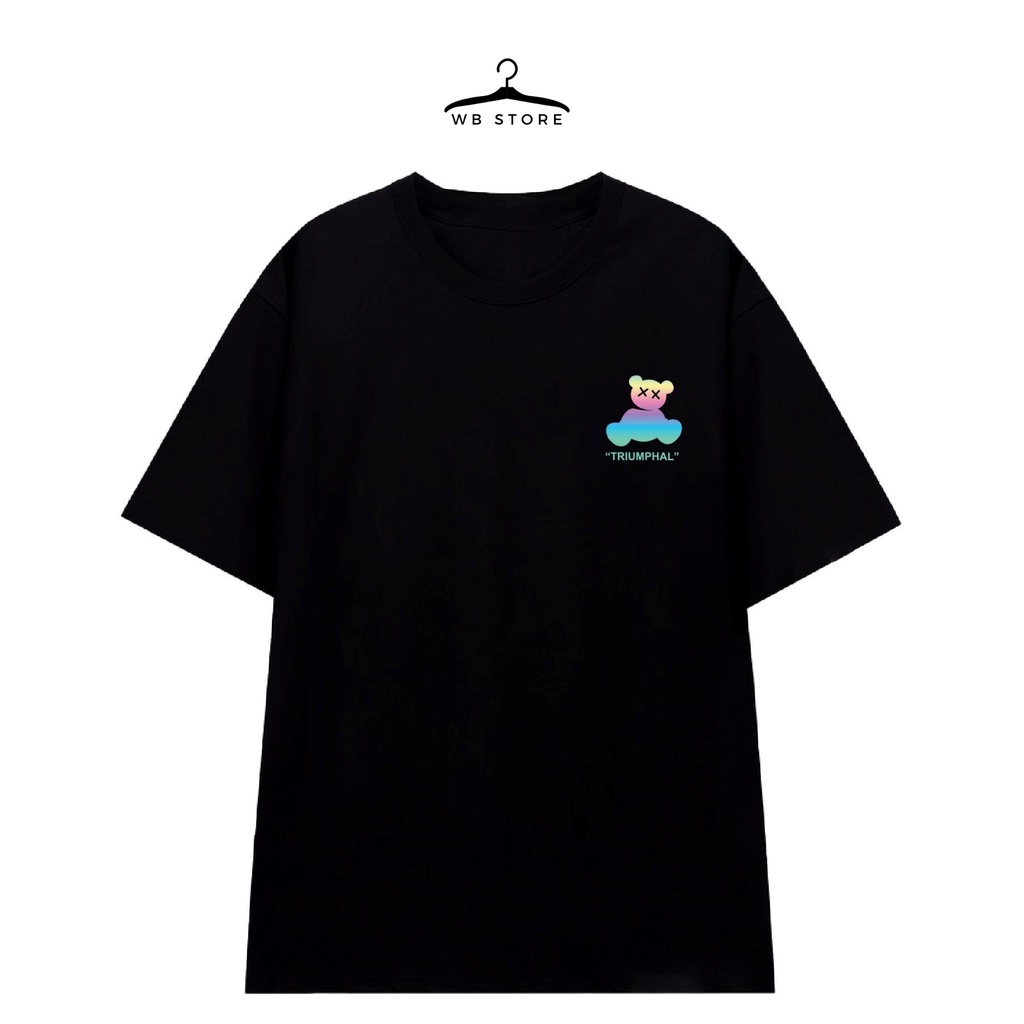 Áo thun Unisex WB Bear Áo phông nam nữ tay lỡ form rộng oversize trắng đen | BigBuy360 - bigbuy360.vn