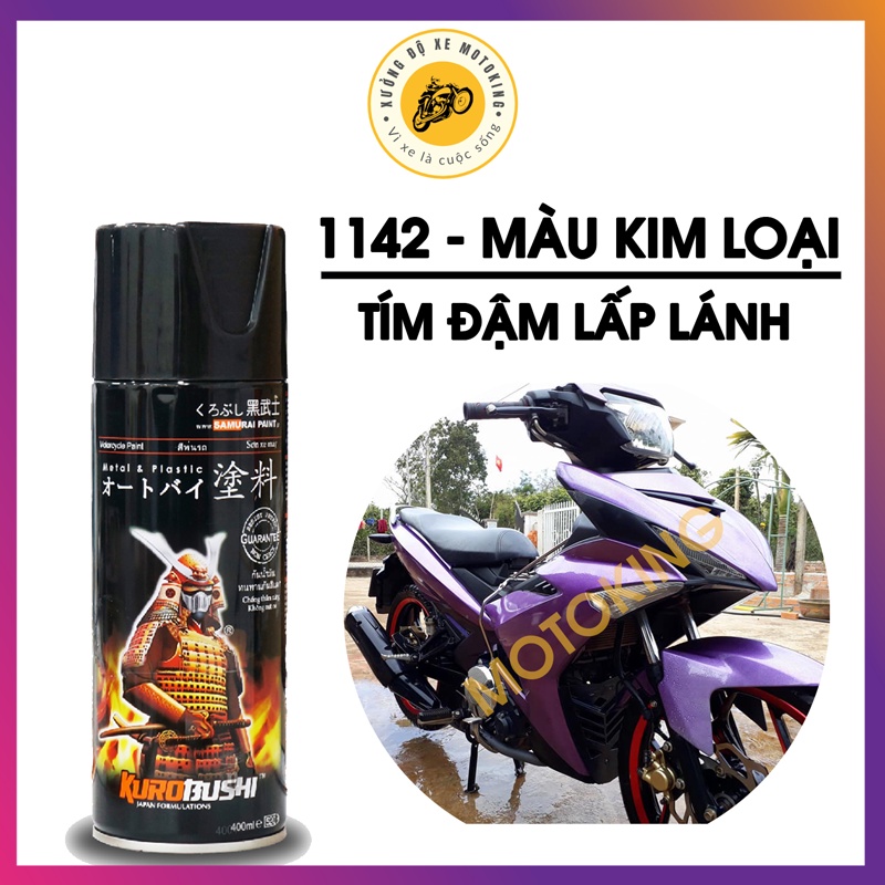 SƠN SAMURAI MÀU TÍM KIM LOẠI LẤP LÁNH 1142 CAO CẤP DÀNH CHO SƠN XE MÁY