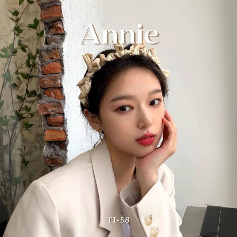 Băng đô lụa satin thắt nơ phong cách Retro Pháp ANNIE T1-58