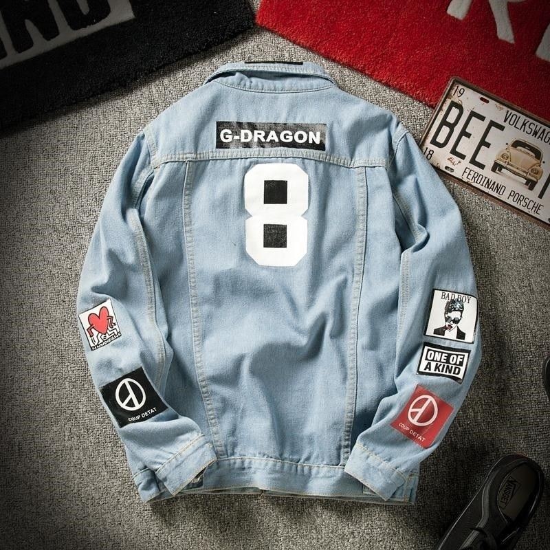 Áo Khoác Denim Phong Cách Hong Kong Cá Tính Cho Nam