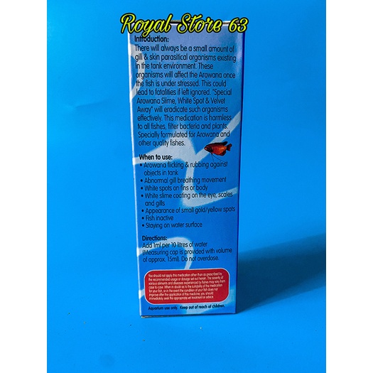 Chai Số 4 Special Arowana Ocean Free đốm trắng, rân nước, sán cho cá rồng (150ml)
