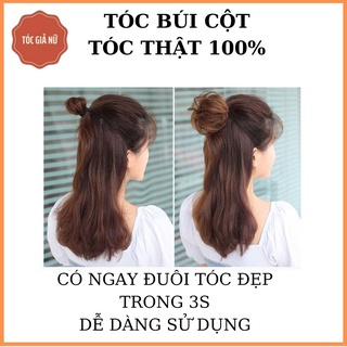 Búi tóc giả cột rối mini - dệt tóc thật 100%- Búi mini tóc thật.