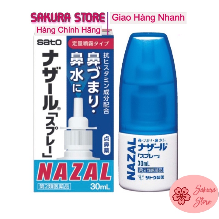 [Hàng Nội Địa] Xịt mũi Nazal Nhật Bản 30ml - Xịt Ngạt Mũi, Sổ Mũi, Xoang