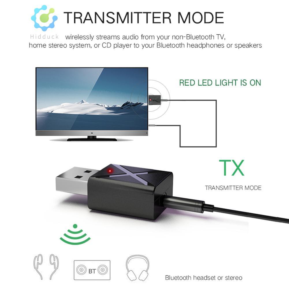 Usb Thu Phát Tín Hiệu Bluetooth 5.0 Hidduck2 Trong 1 Cho Xe Hơi / Tv / Máy Tính Mới