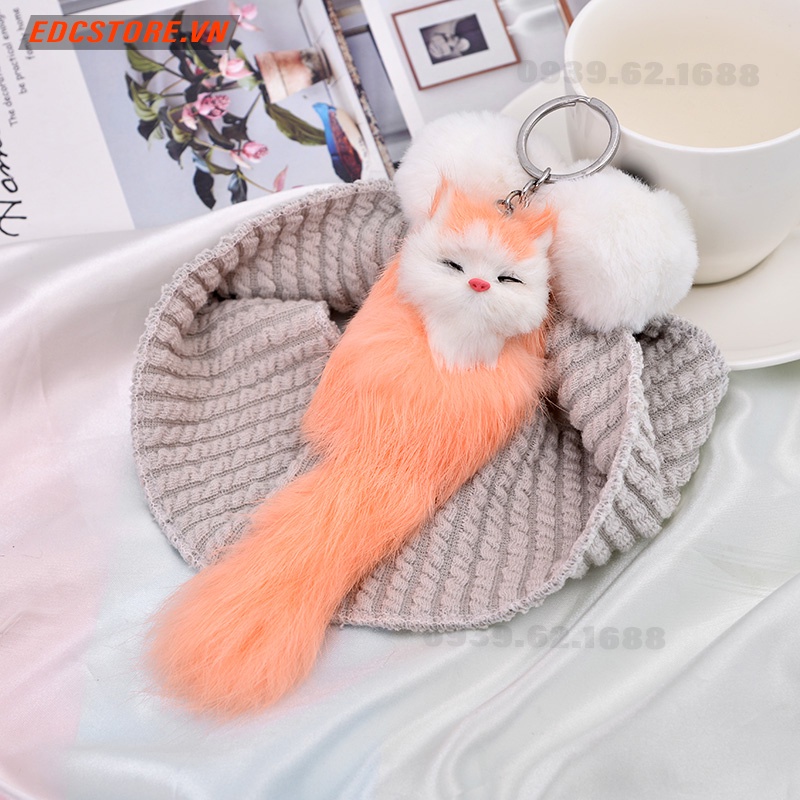 Móc khóa chú cáo siêu đẹp, lông bao mượt thích hợp túi sách và móc khóa ô tô 😎