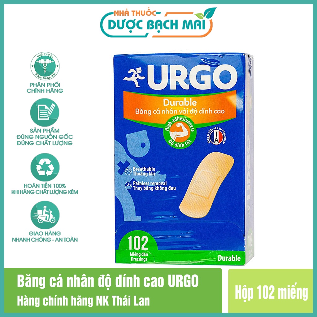 Băng vết thương, băng cá nhân URGO - Hàng chính hãng Thái Lan- Hộp 102 miếng
