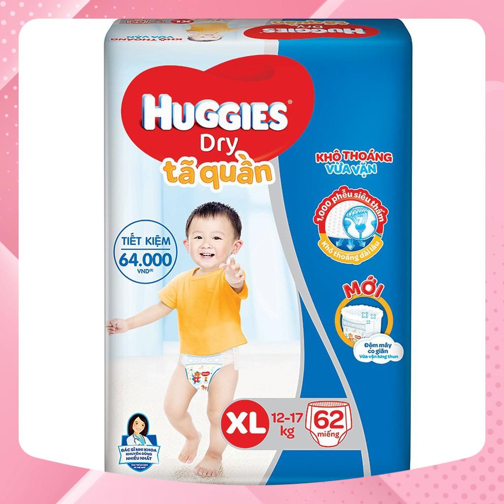 [RẺ VÔ ĐỊCH]Tã quần Huggies M74/ L68/ XL62/ XXL56 (Đệm mây co giãn) mâu mới bao bì mới