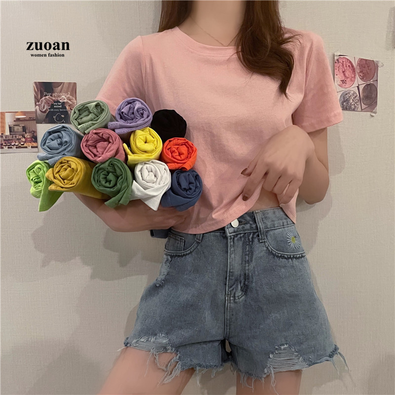 Áo thun SUXI tay ngắn nhiều màu thời trang cho nữ