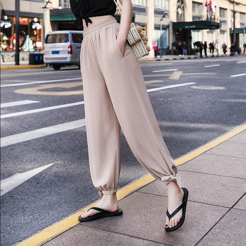 Korean version 2020 Korean version of the new wild wide-leg slim high-waist pants