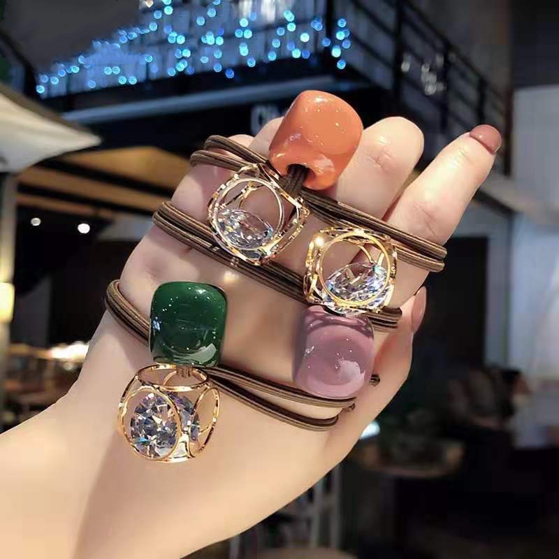Dây Buộc Tóc Đính Đá Phong Cách Hàn Quốc Cho Nữ