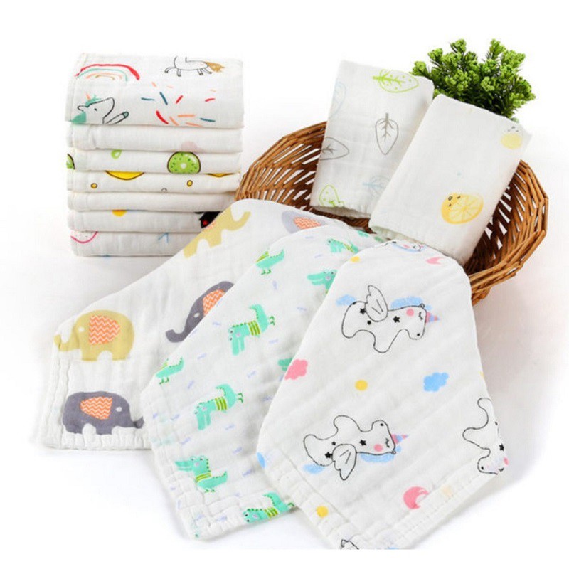 Khăn mặt xô 6 lớp cho bé, khăn xô đa chức năng, đồ sơ sinh Babyzoo