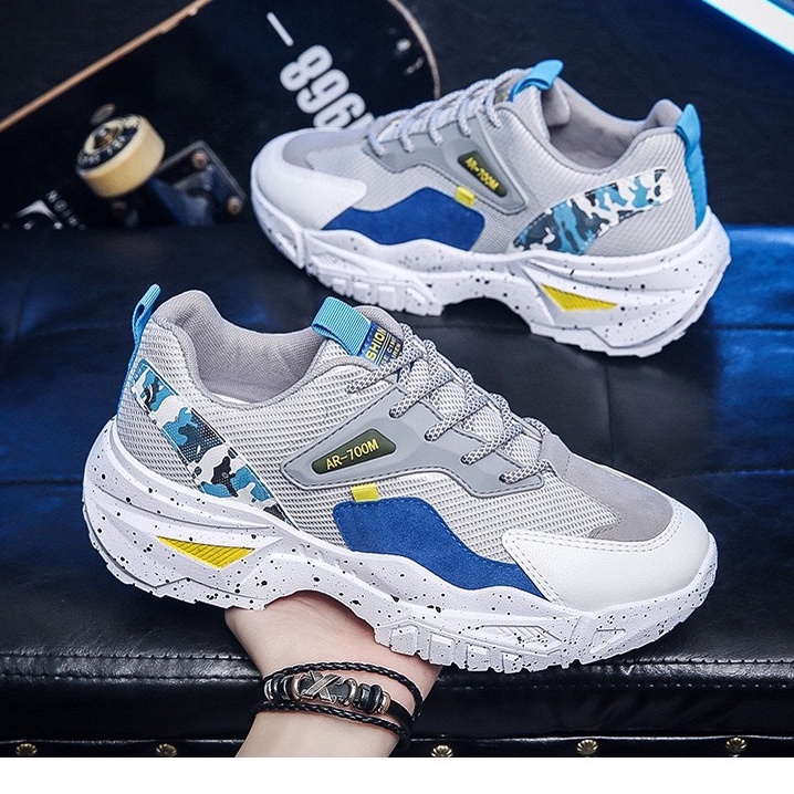 Giày Nam Sneaker Đế Độn 6cm Thời Trang ARR700M Phối Màu Cực Đẹp