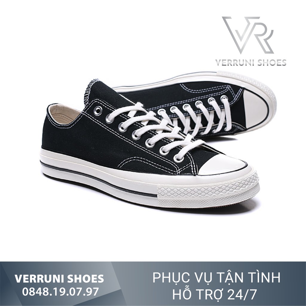 Bản Cao Cấp Giày Sneaker CV Chuck Taylor 1970s Đen Cổ Thấp