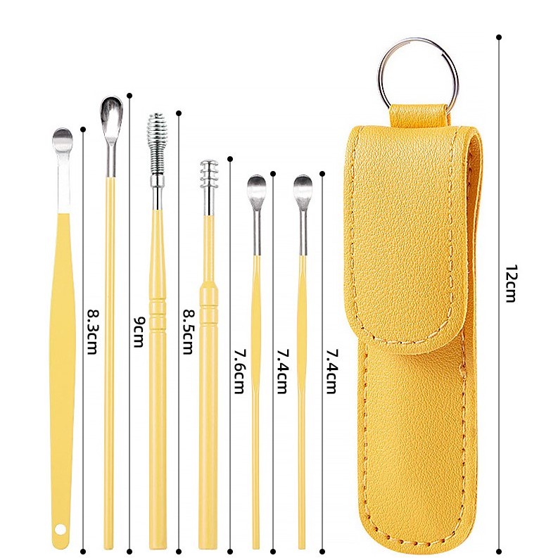 Set 6 Dụng Cụ Lấy Ráy Tai Bằng Thép Không Gỉ Tiện Dụng