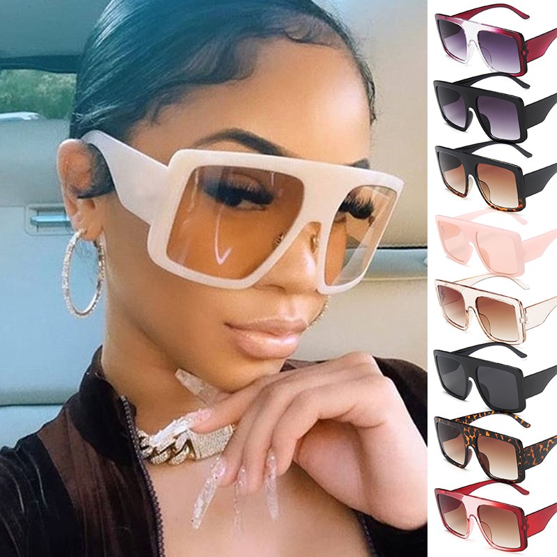 Kính Mát Gọng Vuông Chống Tia Uv400 Phong Cách Châu Âu Thời Trang Cho Nữ