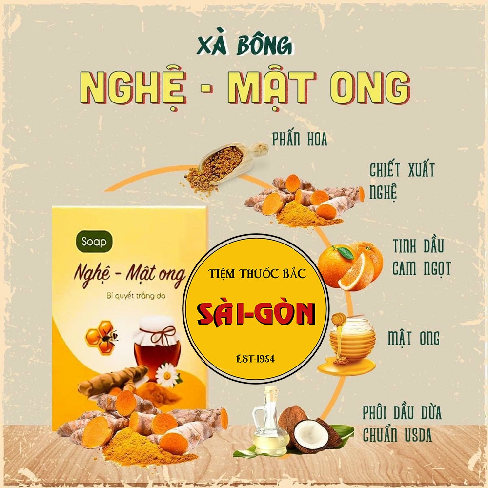 Xà bông nghệ mật ong giúp làm sạch sâu, da trắng sáng và mờ thâm sẹo 100gr