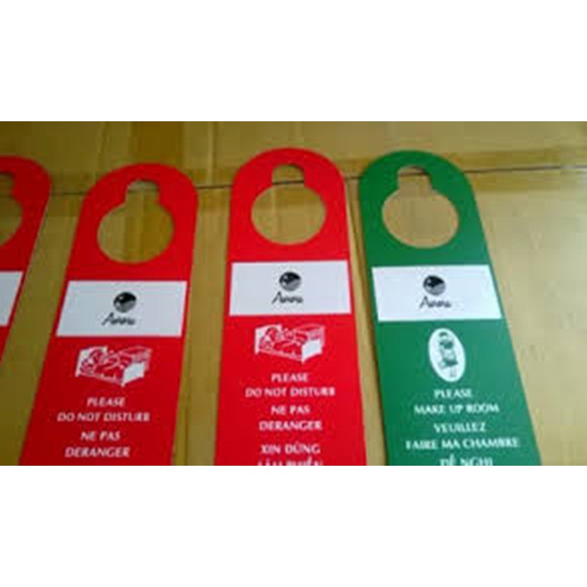 In thẻ dọn phòng khách sạn, bảng DND bằng Mica, Mythuathanoi.info tại Hà Nội, HCM