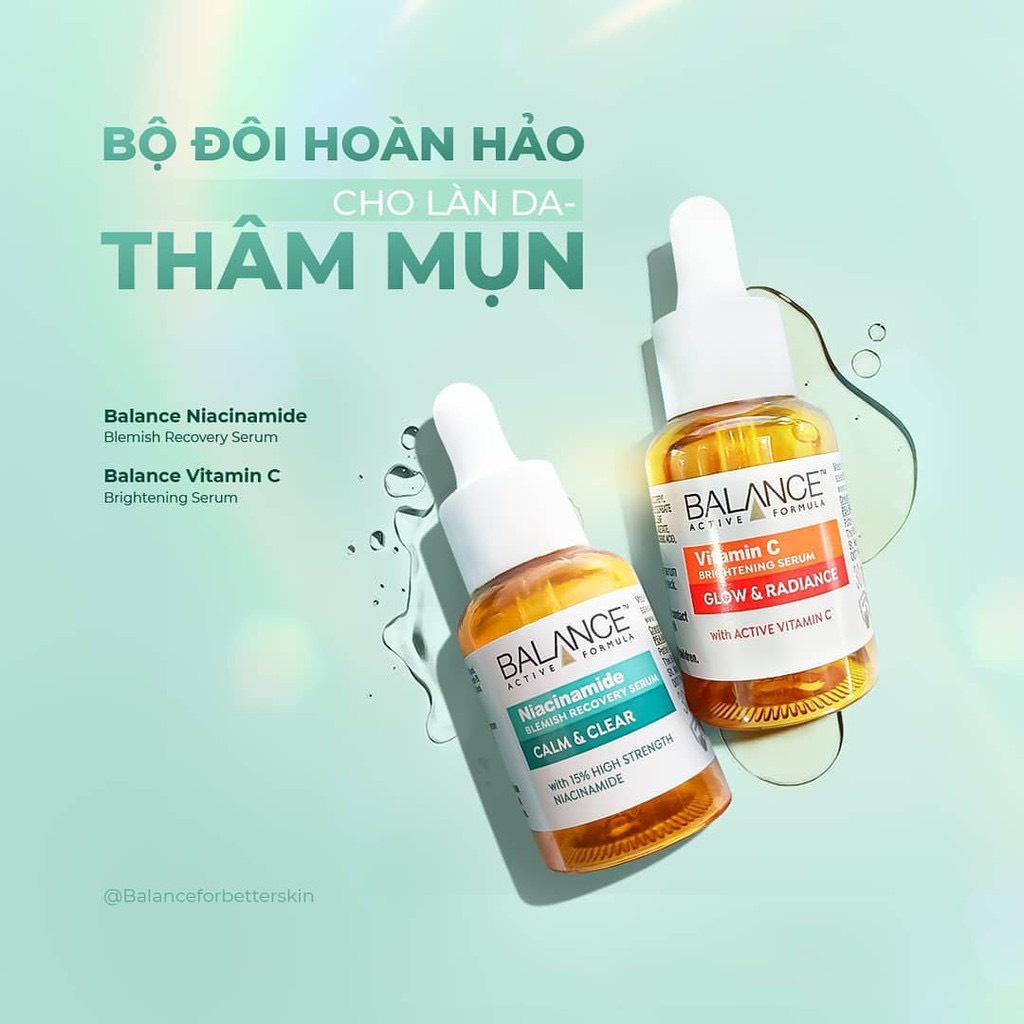Combo dưỡng toàn diện BALANCE Serum Vitamin C 30ml, Serum Hyaluronic 30ml, Kem mắt Gold Collagen 15ml