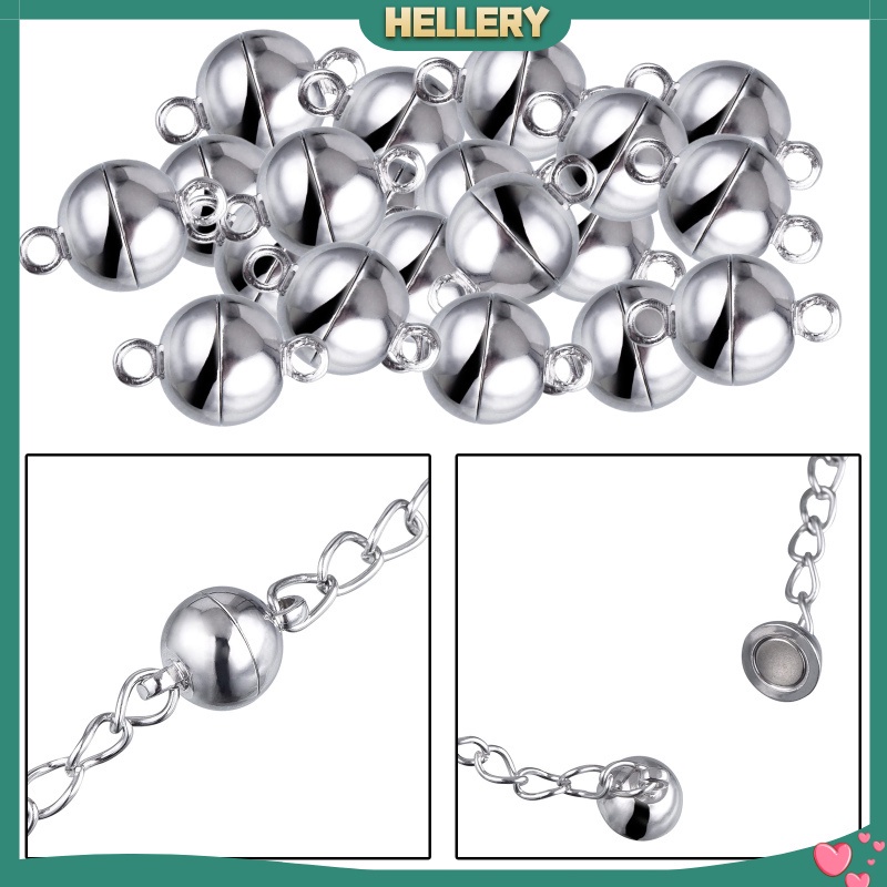 Set 10 Đầu Nối Khóa Vòng cổ Từ Tính Hình Trái Tim