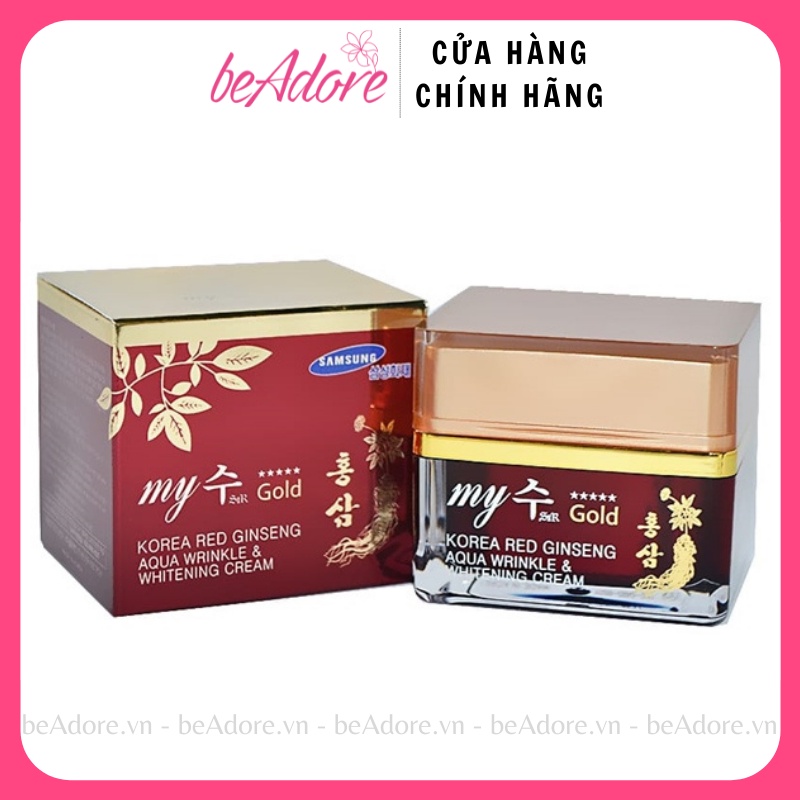 Kem Dưỡng Trắng Hồng Sâm My Jin Gold Korea Red Ginseng White Cream 50g