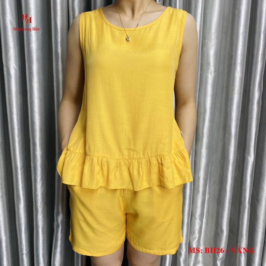 Đồ bộ quần đùi áo cộc sát nách nữ. Set bộ chất đũi thái xịn. HIFA Shop Hoàng Hiền MS:BH26, BH21