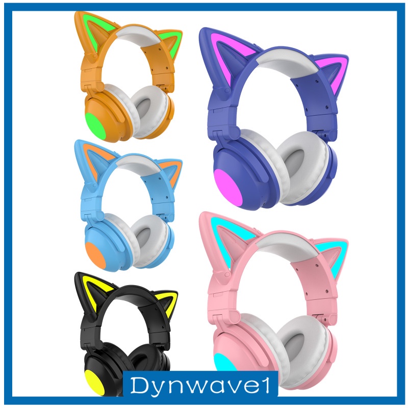 Tai Nghe Chụp Tai Bluetooth 5.0 Không Dây Chống Ồn Hình Tai Mèo Dễ Thương Cho Bé Gái Dynwave1