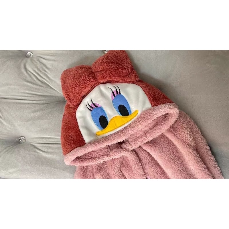 ÁO CHOÀNG DÁNG DÀI VẢI LÔNG CỪU - MŨ HÌNH VỊT ĐÔ LA DỄ THƯƠNG . | BigBuy360 - bigbuy360.vn