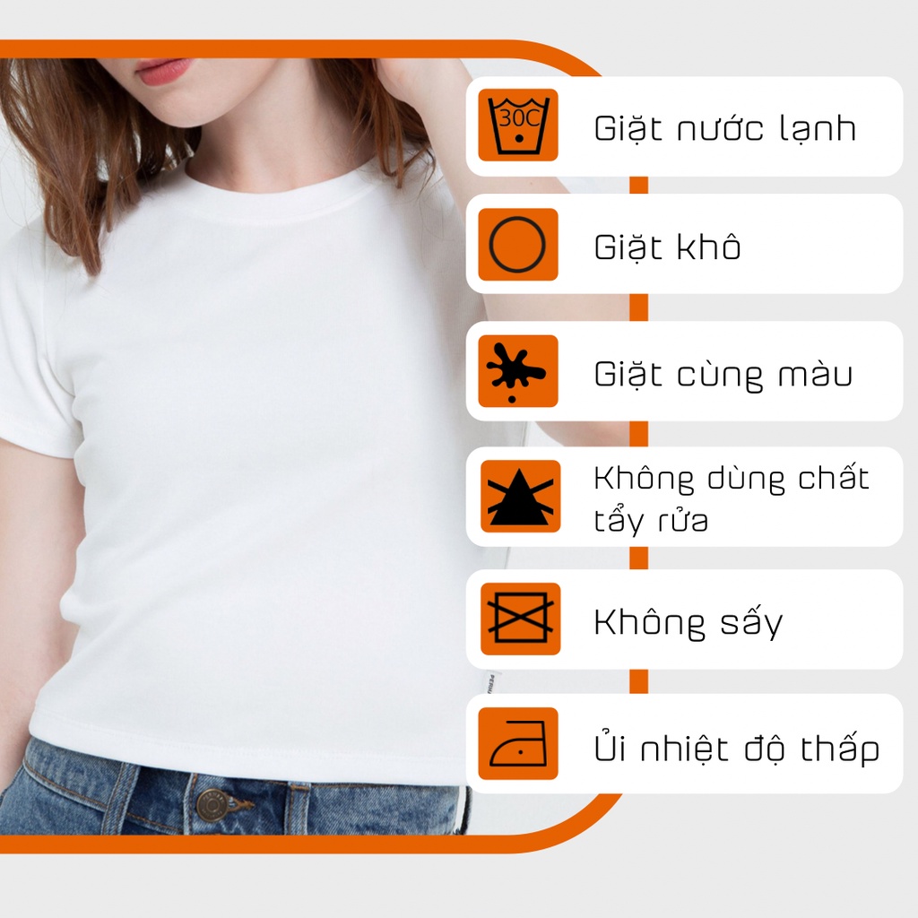Áo thun nữ form croptop COTONFIO 8324 – tay ngắn cổ tròn
