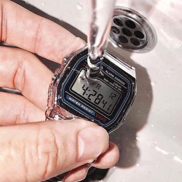 Đồng hồ nam nữ  A159WR  full box Máy Nhật chống nước kính chống xước cá tính