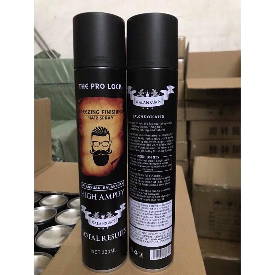 Gôm, keo xịt tóc THE PRO LOCK Vàng 420ml tạo kiểu giữ nếp cho tóc. HÀNG CHÍNH HÃNG