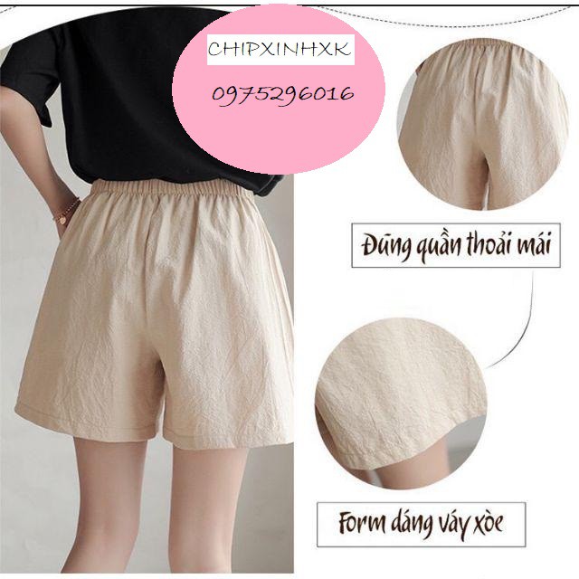 Quần short CHIPXINHXK chất đũi xước Hàn, phối khuy giả trước