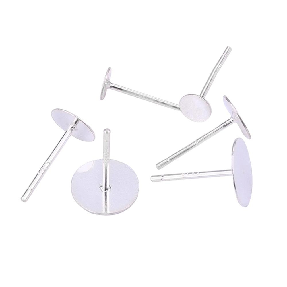 Kim bạc bông tai Beadia mặt phẳng mạ bạc 925 dành cho làm đồ trang sức DIY