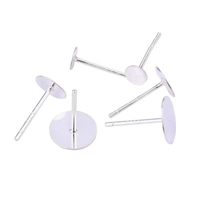 Kim bạc bông tai Beadia mặt phẳng mạ bạc 925 dành cho làm đồ trang sức DIY
