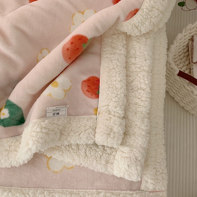 Chăn cừu hoa size 1m5*2m mùa đông 2021 Bé Tí Tẹo