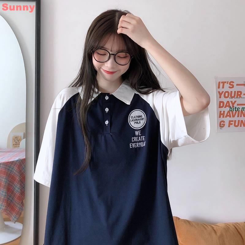 Áo polo Ngắn Tay Dáng Rộng Thêu Họa Tiết Phong Cách Hàn Quốc Mới 2020 Cho Nữ | BigBuy360 - bigbuy360.vn