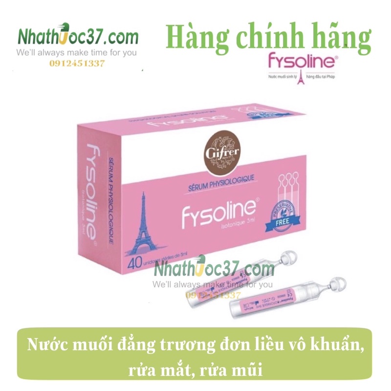 Fysoline tép hồng vệ sinh mắt mũi hàng ngày cho bé, nước muối vô trùng, không chất bảo quản Chính hãng Pháp