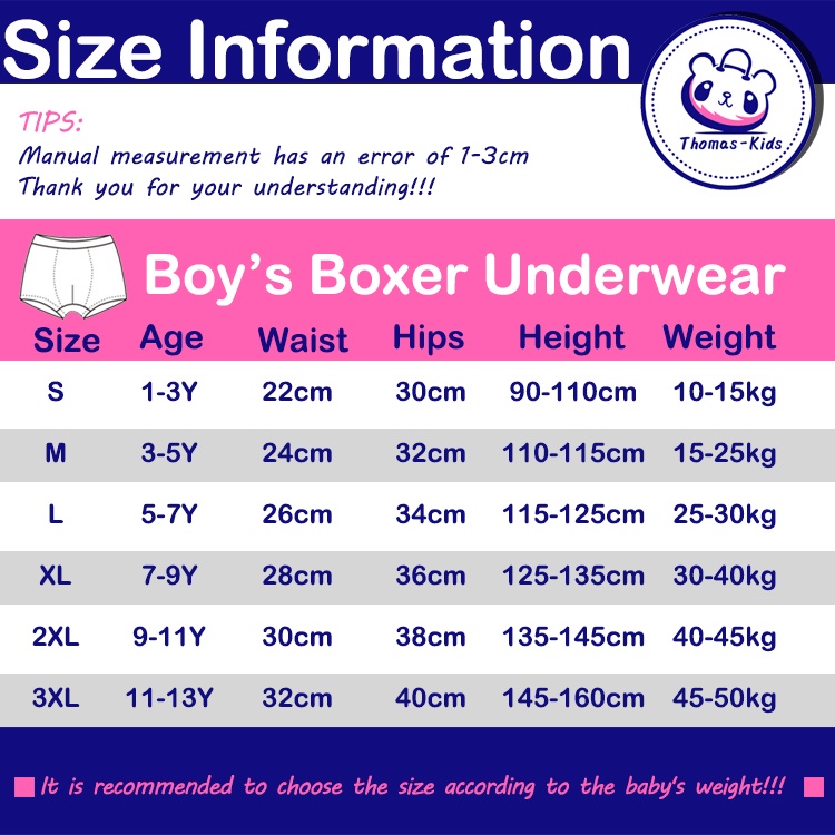 Set 4 Quần Lót Boxer Cotton Nguyên Chất Họa Tiết Hoạt Hình Cho Bé Trai 1-13 Tuổi Bán Sỉ