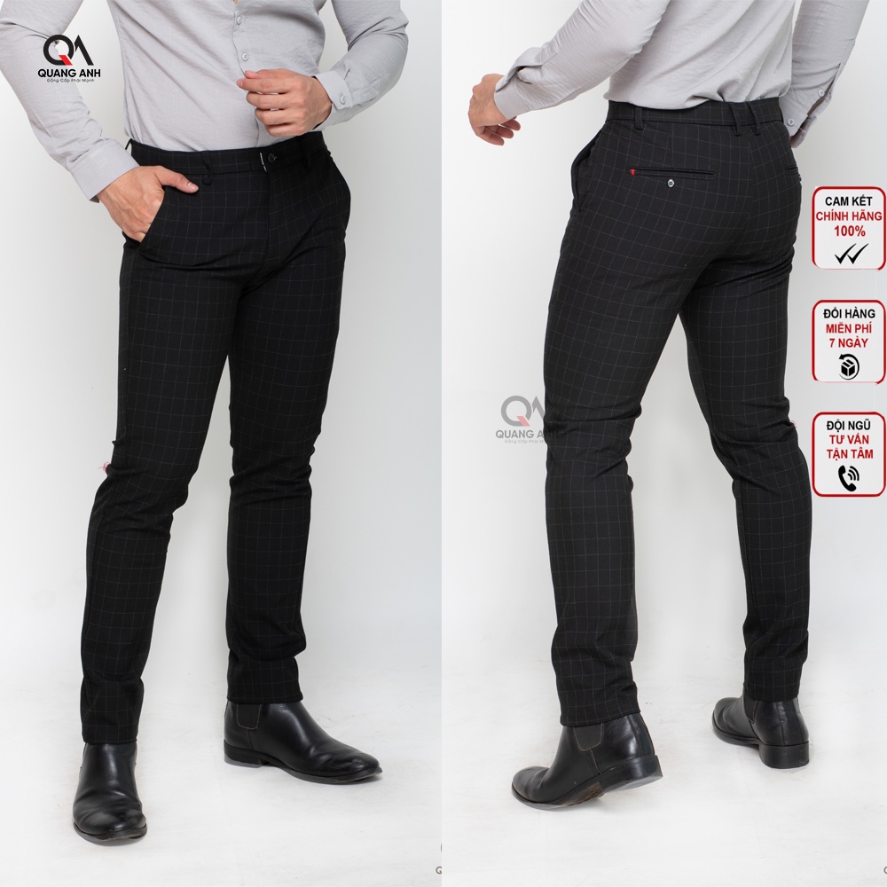 Quần tây nam cao cấp, quần âu nam ,quần tây kẻ karo dáng body ,quần tây nam co giãn nhẹ.