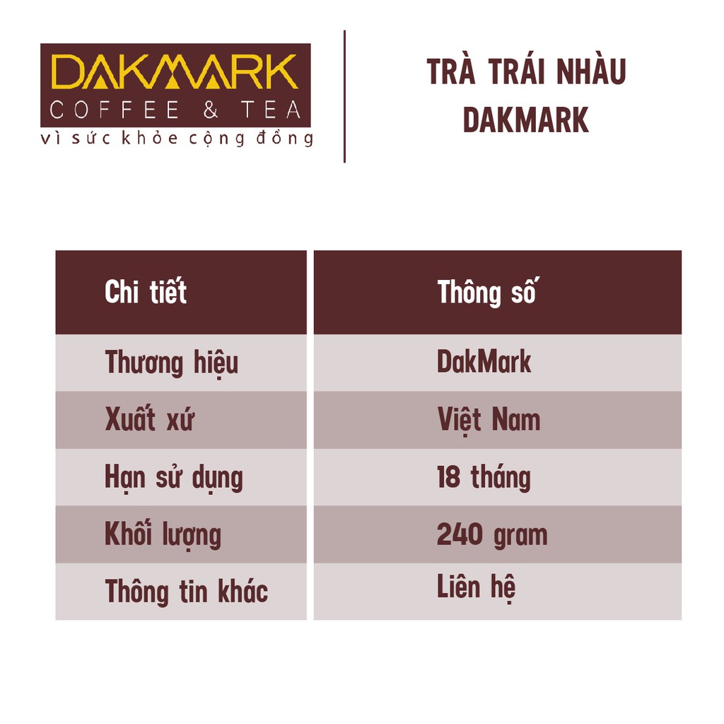 Trà Hoa Quả Trái Nhàu DakMark Giảm Đau, Căng Thẳng, Thanh Nhiệt Cơ Thể - 1 Hộp (Date T11.2021)