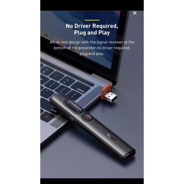 [ Hàng Hot ] Bút Laser trình chiếu Baseus Orange Dot PPT Wireless Presenter Youth  cho Laptop/ Macbook - Hàng chính hãng | BigBuy360 - bigbuy360.vn