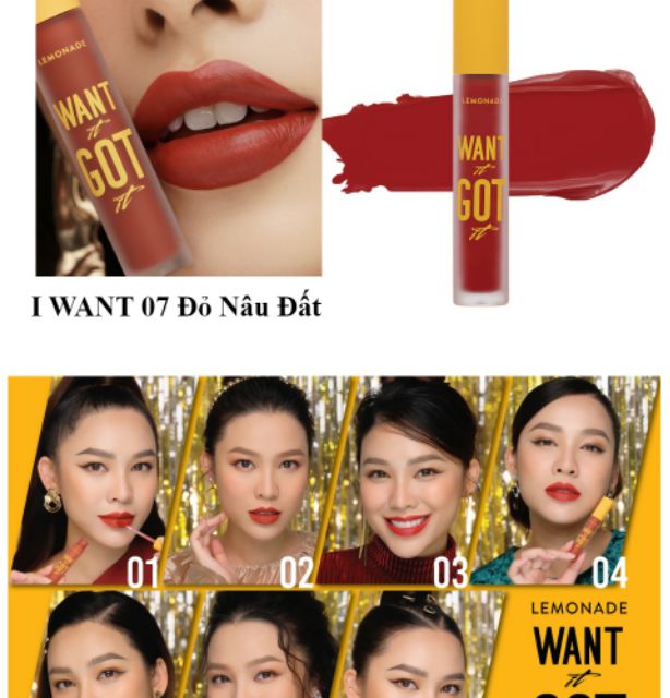 [Xả Lỗ]Son Kem Lì Nhẹ Môi Lemonade Want It Got It Lip cream 5g