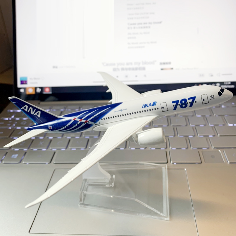 Mô hình máy bay Nippon 787 ANA B787 bằng kim loại dùng trang trí